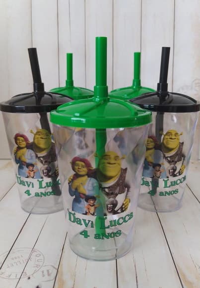 Copo Twister com Canudo Shrek e Fiona - foto 1