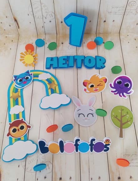 Topper 3d Bolofofos Personalizado Menino