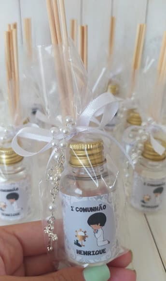 Mini Aromatizador Primeira Eucaristia com Mini Terço - foto 1