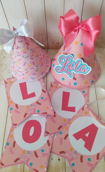 Kit Festa Aniversário Pet com 2 Chapeuzinhos Personalizados - foto 1