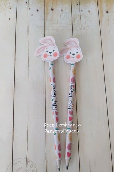 Lápis Coelhinho Personalizado Páscoa Lembrancinha - foto 1