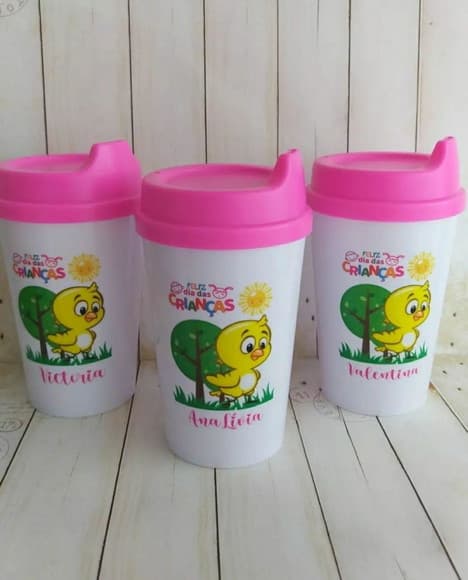 Copo Tampa Baby Personalizado Pintinho Amarelinho