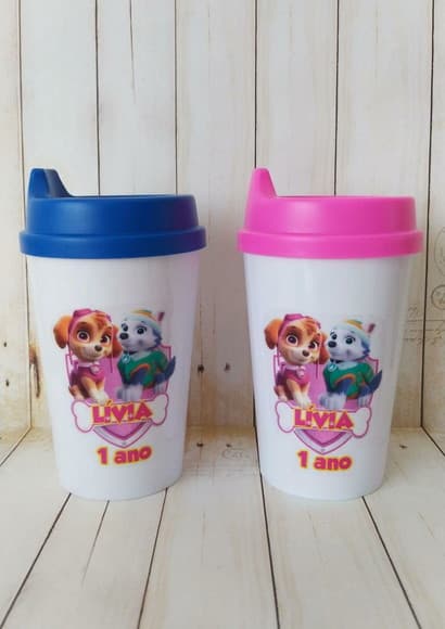Copo Tampa Baby Personalizado Skye e Everest Patrulha Canina