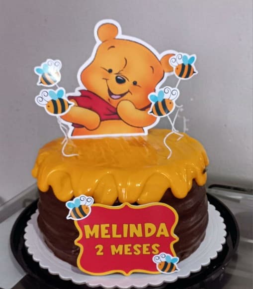 Topper para Bolo Ursinho Pooh Mesversario