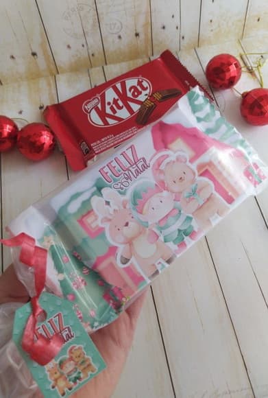 Kit Kat Personalizado Lembrancinha Natal Brinde Fim de Ano