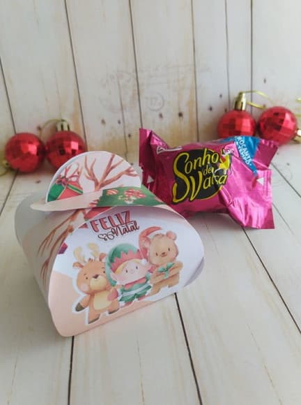 Caixinha com Bombom Natal Lembrancinha Brinde Fim de Ano