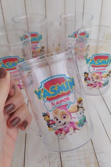 Caneca Acrilica Skye Turma Patrulha Canina Azul