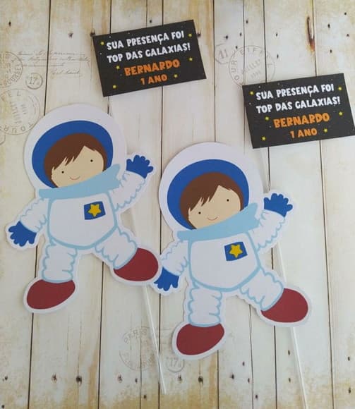 Aplique Centro de Mesa Personalizado Astronauta - foto 1