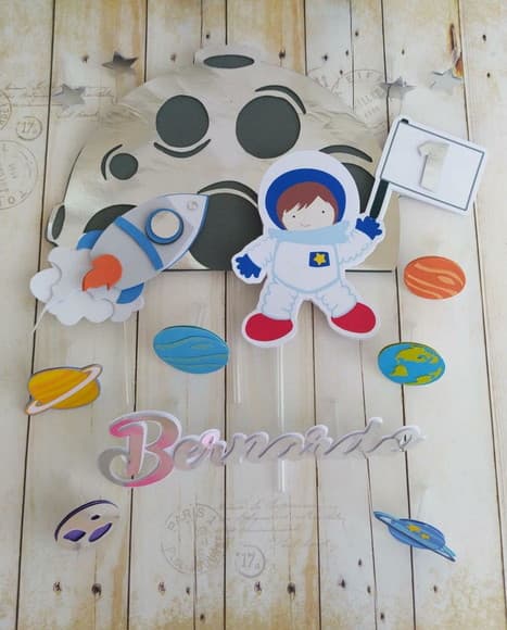 Topper de Bolo 3d Astronauta Aniversário Infantil - foto 1