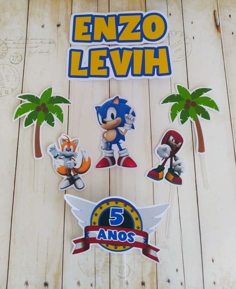 Topper para Bolo Sonic Personalizado - foto 1