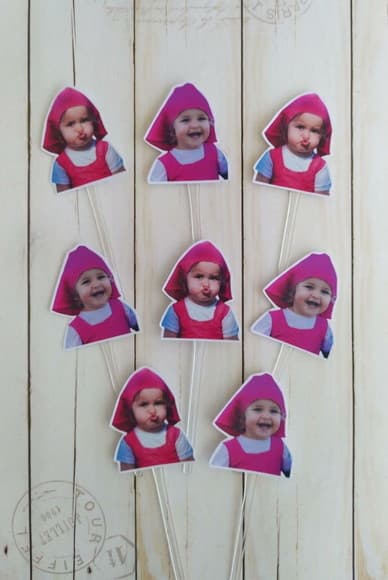 Topper para Docinhos com Foto Temática Aniversário