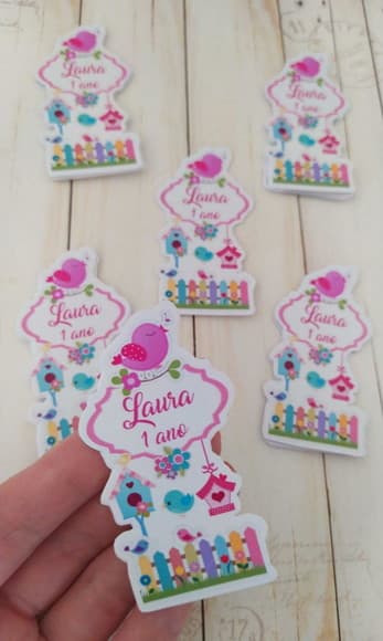 Aplique/tag para Tubetes Jardim Encantado