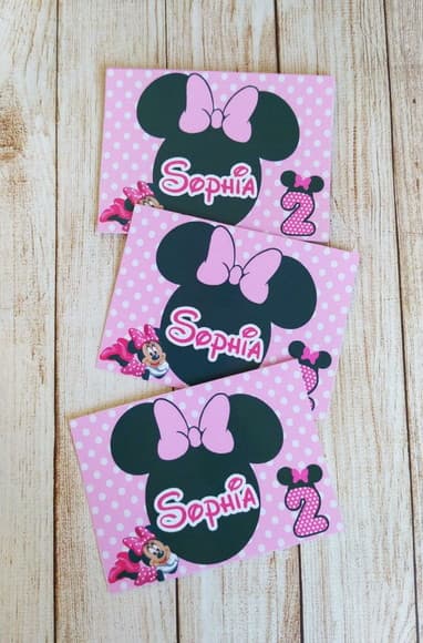 Adesivos Minnie Rosa para Lembrancinhas