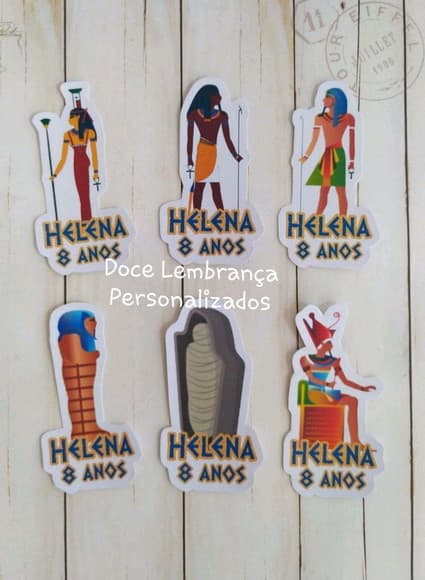 Aplique/tag para Tubetes Egito Lembrancinha Aniversário