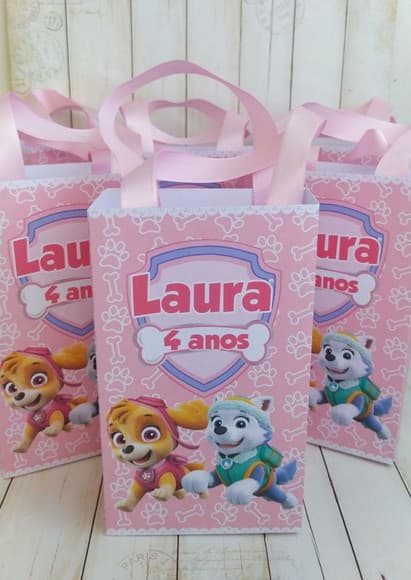 Sacolinha Personalizada Skye e Everest Patrulha Canina - foto 1