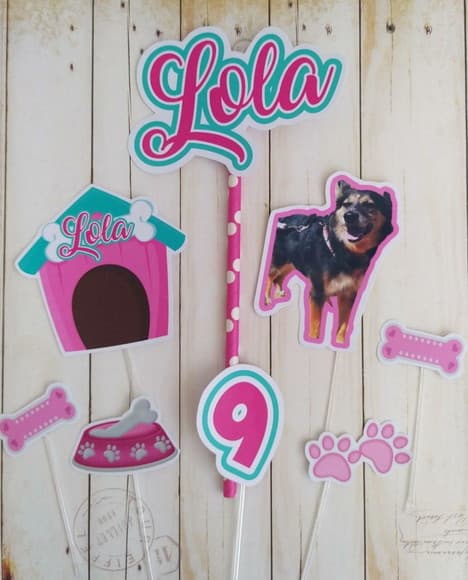 Topper de Bolo Pet Cachorro com Foto - foto 1