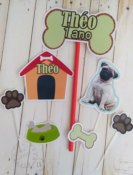 Topper de Bolo Pet Cachorro com Foto