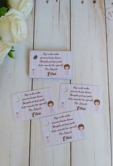Tag Batizado Menina para Lembrancinhas