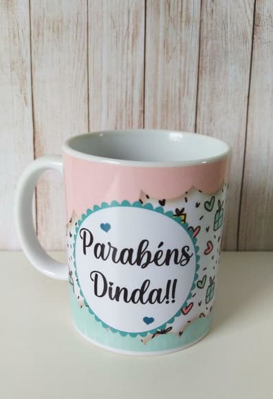 Caneca Porcelana da Dinda com Foto