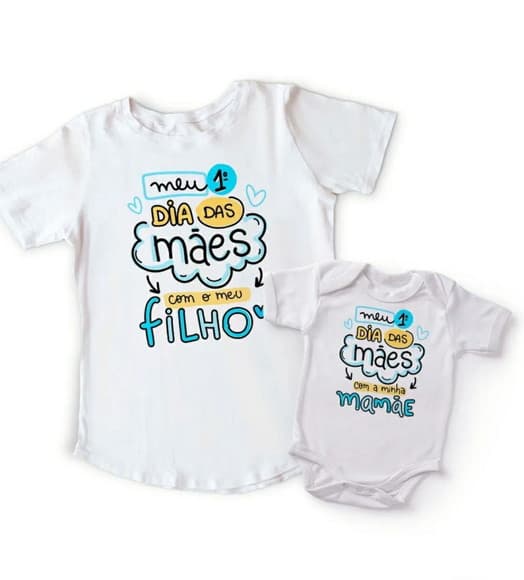 Kit Camiseta + Body Dia das Mães Menino (mãe/filho) - foto 1