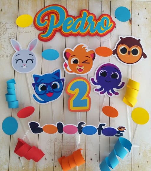 Topper 3d Bolofofos Personalizado Menino