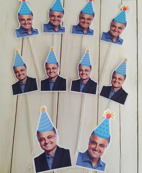 Topper para Docinhos com Foto e Chapeuzinho Adulto
