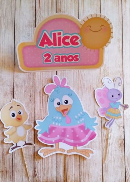 Topper para Bolo Galinha Pintadinha Baby