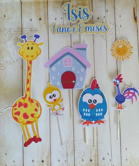 Topper para Bolo Galinha Pintadinha Cut