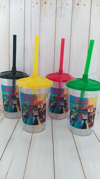 Copo Twister com Canudo Super Heróis Vingadores - foto 1