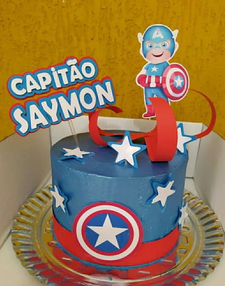 Topper Capitão América 3d Personalizado - foto 1