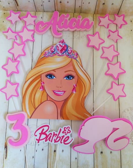 Kit Topper para Bolo e Docinhos Barbie - foto 1