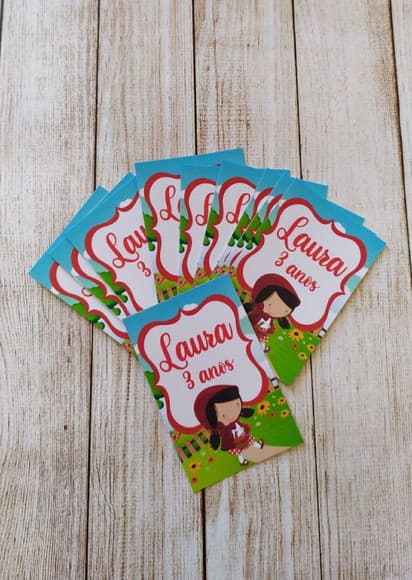 Adesivo Chapeuzinho Vermelho Personalizados para Tubetes - foto 1