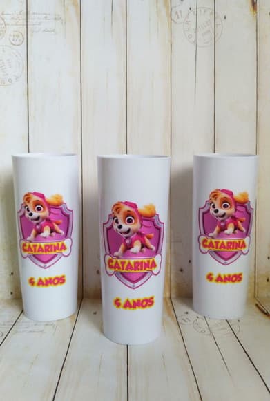 Copo Long Drink Skye Patrulha Canina Personalizado
