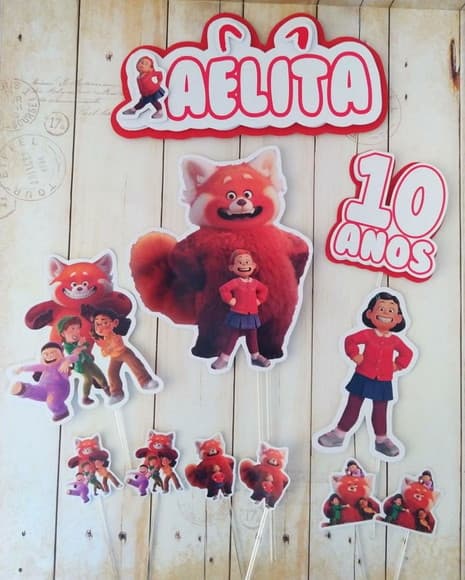 Kit Topper de Bolo e Docinhos Red Crescer É Uma Fera - foto 1