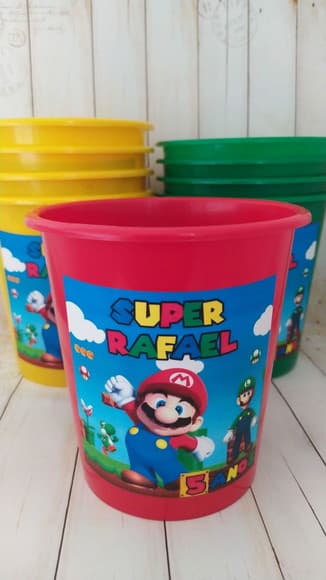 Baldinho de Pipoca Personalizado Super Mario - foto 1