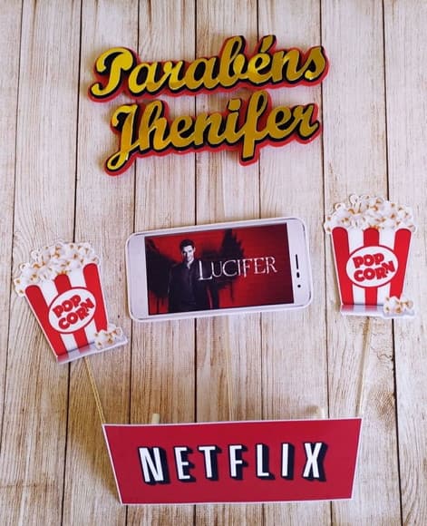 Topper para Bolo Netflix Série Lúcifer Personalizado