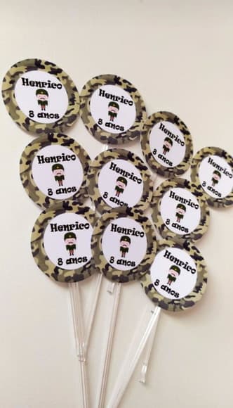 Topper para Docinhos Soldado 30 Unidades