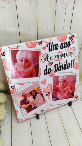 Azulejo Decorativo Personalizado Com Foto Amor Do Dindo - foto 1