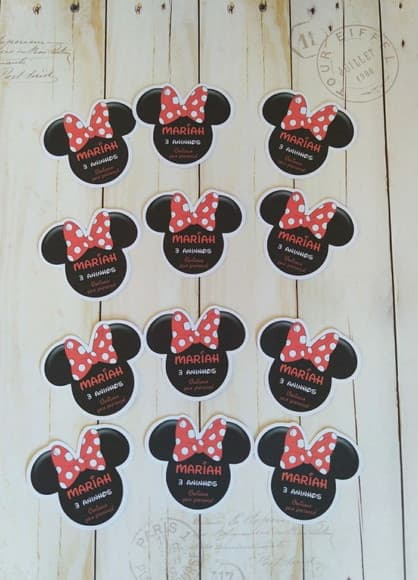 Tag Minnie Vermelha para Lembrancinhas/ Tag Agradecimento