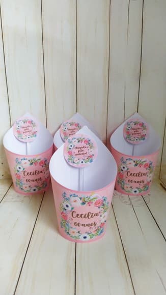 Rótulo + Tag para Mini Suculentas Aniversário 60 Anos