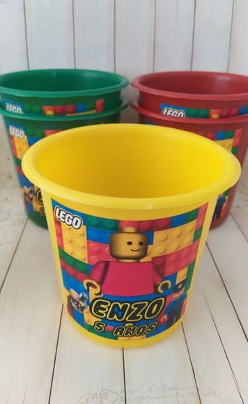 Baldinho de Pipoca Personalizado Lego - foto 1