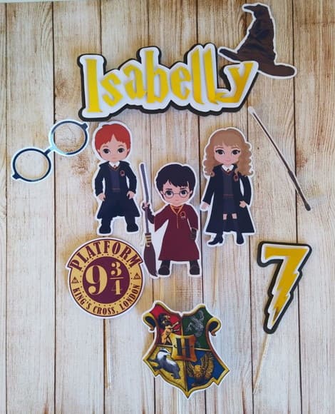 Topper Harry Potter 3d Personalizado