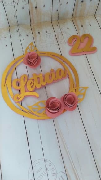 Topper Arco E Flores 3d 22 Anos - foto 1