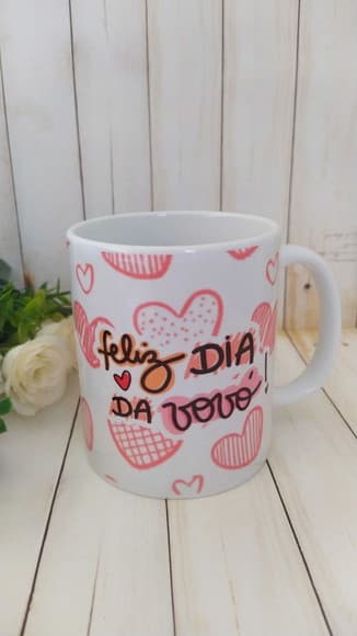 Caneca Porcelana Dia dos Avós Caneca da Vovó