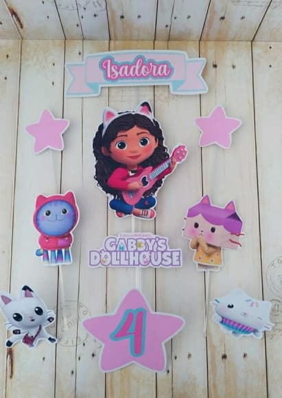 Topper para Bolo Casa da Gabi Personalizado