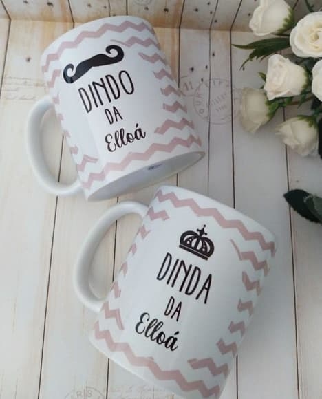 Caneca Convite Padrinhos de Batismo/consagração 2 Unidades