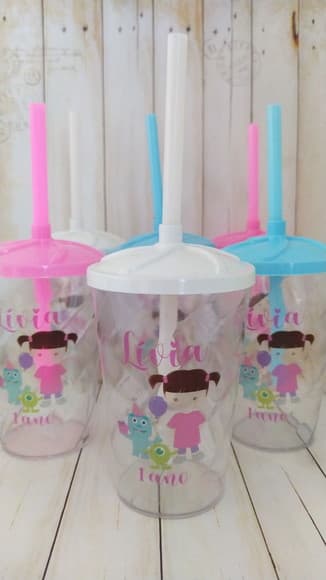 Copo Twister com Canudo Boo Monstros S.a. - foto 1