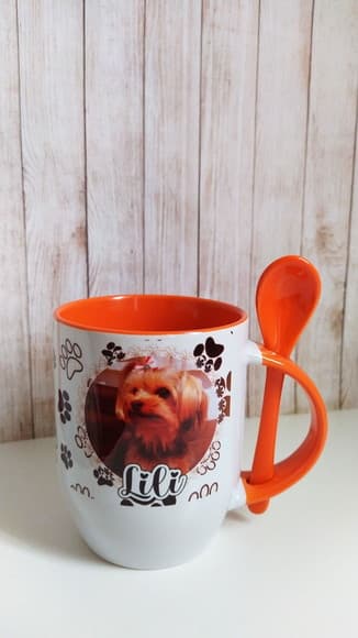 Caneca Com Colher Personalizada Pet/dog - foto 1