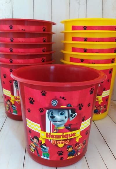 Baldinho de Pipoca Personalizado Marshall Patrulha Canina