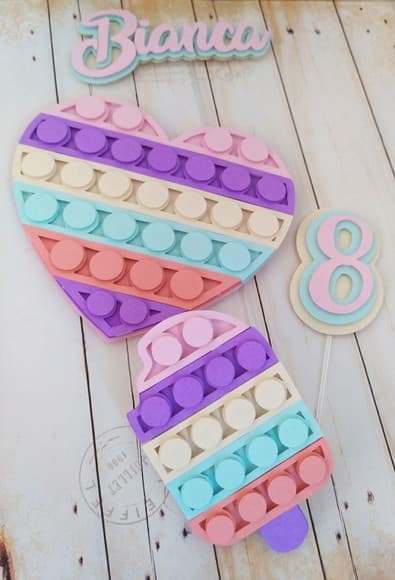 Topper para Bolo Pop It 3d Personalizado